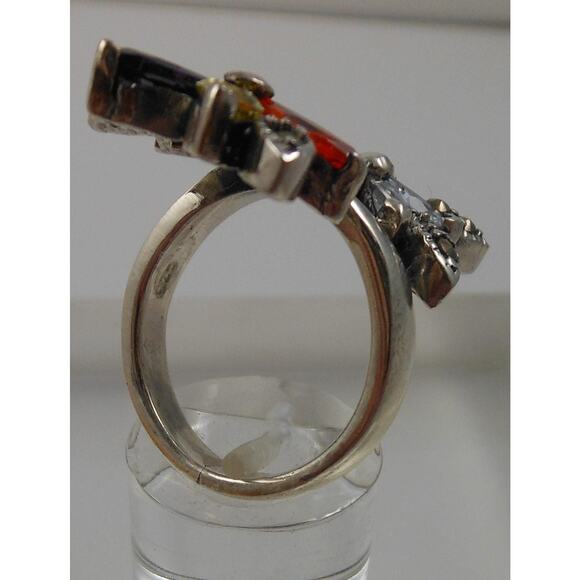 Sterling Silver Flower Bypass Ring from Thailand Size 8 NOS - Picture 5 of 10